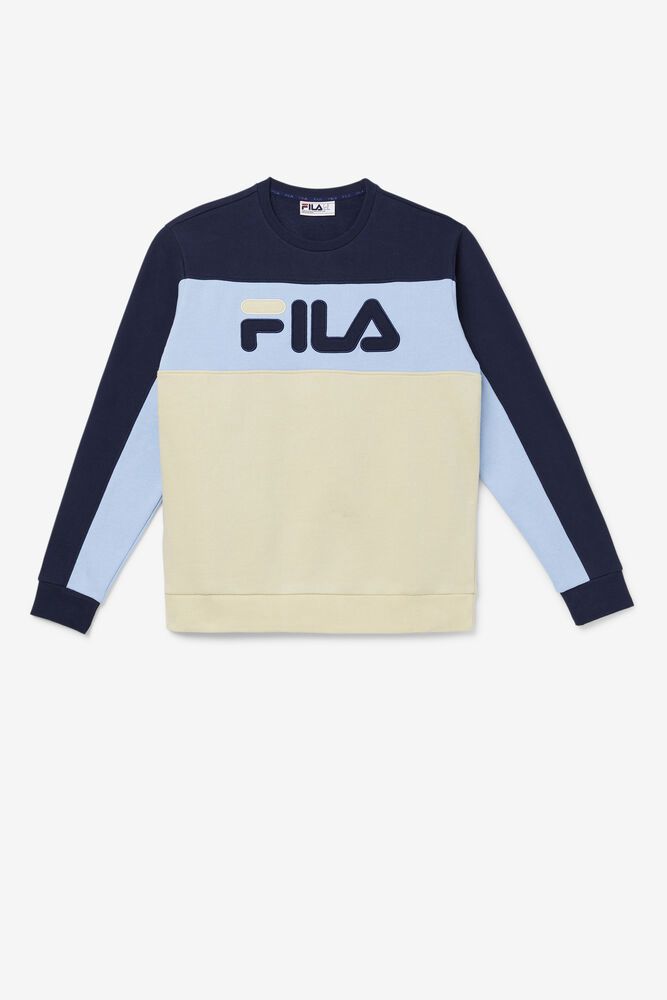 Fila Sweatshirt Mens White - Lesner Fleece Crew - Philippines 4832967-LX